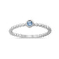 .06ct G SI 14K White Gold Blue Sapphire Gemstones Ring  Size 6.5
