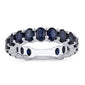 <span style="color:purple">SPECIAL!</span> 3.76ct G SI 14K White Gold Blue Sapphire Gemstone Band Ring Size 6.5