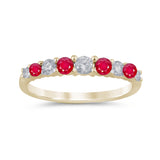 .54ct G SI 14K Yellow Gold Diamond Ruby Ring Size 6.5