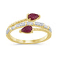 <span style="color:purple">SPECIAL!</span> .75ct G SI 14K Yellow Gold Diamond & Ruby Gemstones Wrap Around Band Ring Size 6.5