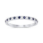 .27ct G SI 14K White Gold Diamond Blue Sapphire Gemstone Band Ring Size 6.5