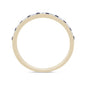 .10ct, .15ct G SI 14K Yellow Gold Diamond Blue Sapphire Gemstone Band Ring Size 6.5