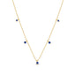 <span style="color:purple">SPECIAL!</span> .31ct G SI 14K Yellow Gold Blue Sapphire Bead Style Chain Pendant Necklace