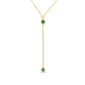 .05ct G SI 14K Yellow Gold Emerald Gemstone Drop Pendant Necklace 16" + 2" EXT