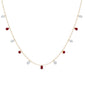 <span style="color:purple">SPECIAL!</span> 1.11ct G SI 14K Yellow Gold Diamond & Ruby Gemstone Pendant Necklace 16+2" Long
