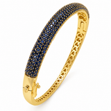 <span style="color:purple">¡ESPECIAL!</span> Brazalete de zafiro azul con incrustaciones de pavé de oro blanco de 14 kt, 4,85 qt G SI