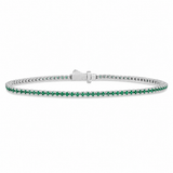 <span style="color:purple">SPECIAL!</span> .90ct 14K White Gold Natural Emerald Tennis Bracelet 7"