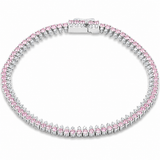 <span style="color:purple">SPECIAL!</span> 4.32ct G SI 14kt White Gold Diamond & Pink Sapphire Gemstone Elegant Tennis Bracelet 7" Long