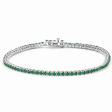 <span style="color:purple">¡ESPECIAL!</span> Pulsera de tenis de esmeraldas de oro amarillo de 14 quilates de 1.77 ct G SI de 7" de largo
