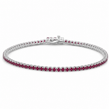 <span style="color:purple">SPECIAL!</span> 3.02ct G SI 14kt White Gold Ruby Gemstone Tennis Bracelet 7" Long