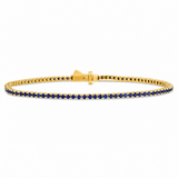 <span style="color:purple">¡ESPECIAL!</span> Pulsera de tenis de zafiros azules naturales de 1,67 quilates, color G, SI, oro blanco de 14 quilates, 17,78 cm