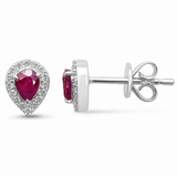 <span style="color:purple">¡ESPECIAL!</span>.51ct G SI Pendientes de diamante y rubí de oro amarillo de 14K