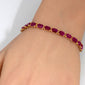 <span style="color:purple">SPECIAL!</span>17.79ct 14K Yellow Gold Natural Ruby Gemstone Tennis Bracelet 7" Long