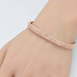 <span style="color:purple">SPECIAL!</span> 1.98ct G SI 14K Rose Gold Diamond Medium Square Bangle Bracelet 6.5"