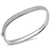 <span style="color:purple">SPECIAL!</span> 1.96ct G SI 14K White Gold Diamond Medium Square Bangle Bracelet 6.5"