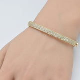 <span style="color:purple">SPECIAL!</span> 1.96ct G SI 14K Yellow Gold Diamond Medium Square Bangle Bracelet 6.5"