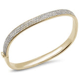 <span style="color:purple">SPECIAL!</span> 1.96ct G SI 14K Yellow Gold Diamond Medium Square Bangle Bracelet 6.5"