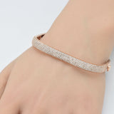 <span style="color:purple">SPECIAL!</span>  2.46ct G SI 14K Rose Gold Round Diamond Square Bangle Bracelet Size 6.5"