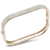 <span style="color:purple">SPECIAL!</span>  2.46ct G SI 14K Yellow Gold Round Diamond Square Bangle Bracelet Size 6.5"