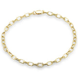 .03ct G SI 14K Yellow Gold Diamond Paper Clip Design Bracelet 7" Long