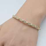 1.57ct G SI 14K Yellow Gold Diamond Spiked Bangle Bracelet