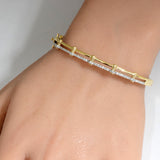 .38ct G SI 14K Yellow Gold Trendy Diamond Bangle Bracelet