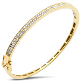 .97ct G SI 14K Yellow Gold Pave Set Diamond Bangle Bracelet