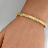 .72ct G SI 14K Yellow Gold Diamond Trendy Bangle Bracelet
