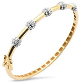 .73ct G SI 14K Yellow Gold Modern Diamond Bangle Bracelet