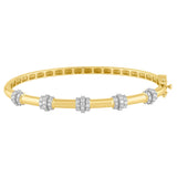 .73ct G SI 14K Yellow Gold Modern Diamond Bangle Bracelet