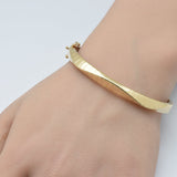 14K Yellow Gold Modern Plain Bangle Bracelet