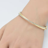 <span style="color:purple">SPECIAL!</span>.33ct G SI 14K Yellow Gold Diamond Crossover Bangle Bracelet