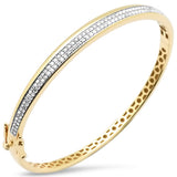 .73ct G SI 14K Yellow Gold Round Diamond Bangle Bracelet