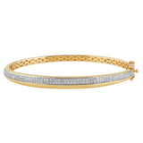 .73ct G SI 14K Yellow Gold Round Diamond Bangle Bracelet