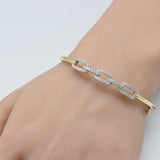 .73ct G SI 14K Yellow Gold Diamond Paper Clip Design Bangle Bracelet