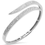 1.48ct G SI 14K White Gold Diamond Claw Wrap Around Bangle Bracelet