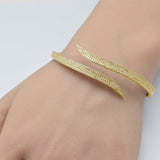 1.48ct G SI 14K Yellow Gold Diamond Claw Wrap Around Bangle Bracelet