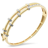 .99ct G SI 14K Yellow Gold Diamond Nut & Bolt Style Bangle Bracelet