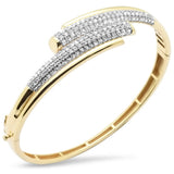 1.99ct G SI 14K Yellow Gold Diamond Wrap Around Style Bangle Bracelet