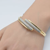 1.99ct G SI 14K Yellow Gold Diamond Wrap Around Style Bangle Bracelet