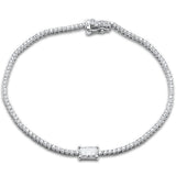 1.53ct G SI 14K White Gold Diamond Radiant Shape Tennis Bracelet 7" Long