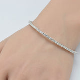2.02ct G SI 14K White Gold Round Diamond Flexible Bangle Bracelet