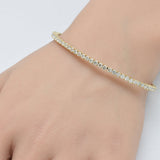 1.97ct G SI 14K Yellow Gold Round Diamond Flexible Bangle Bracelet