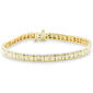 <span style="color:purple">SPECIAL!</span>1.01ct G SI 14K Yellow Gold Round & Baguette Diamond Bracelet 7" Long