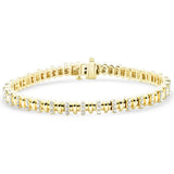 .96ct G SI 14K Yellow Gold Round Diamond Modern Trendy Bracelet 7" Long