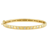 .24ct G SI 14K Yellow Gold Round Diamond Bangle Bracelet