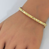 .24ct G SI 14K Yellow Gold Round Diamond Bangle Bracelet