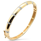 .47ct G SI 14K Yellow Gold Round Diamond Dome Bangle Bracelet