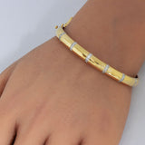 .47ct G SI 14K Yellow Gold Round Diamond Dome Bangle Bracelet