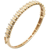.75ct G SI 14K Yellow Gold Round Diamond Bangle Bracelet